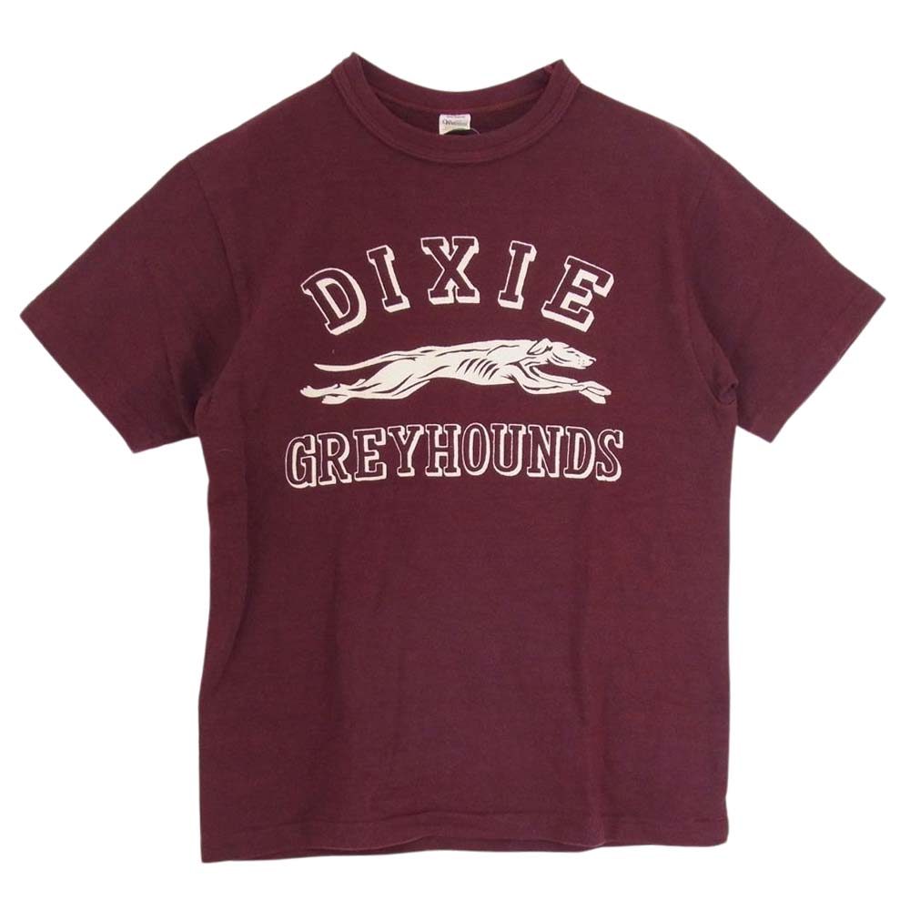 WAREHOUSE ウエアハウス フロッキー プリント Tシャツ エンジ系 S【中古】