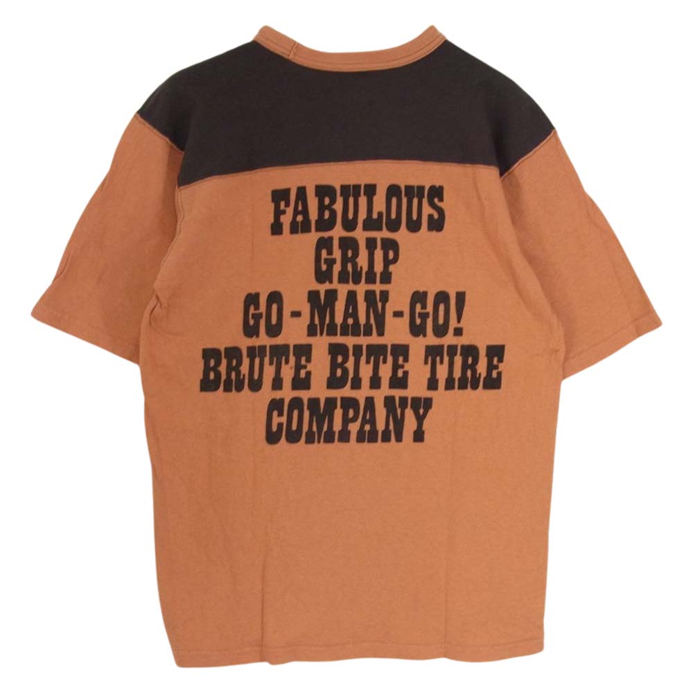 FREEWHEELERS フリーホイーラーズ BRUTE BITE ブルートバイト Tシャツ オレンジ系 S【中古】