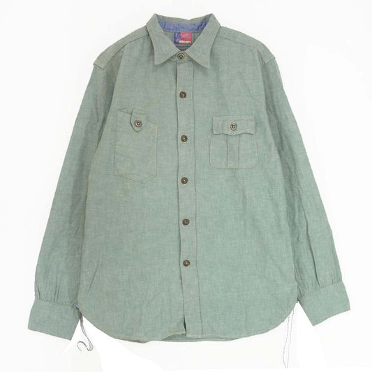 SUGAR CANE シュガーケーン × mister freedom ミスターフリーダム ワークシャツ グリーン系 S【中古】