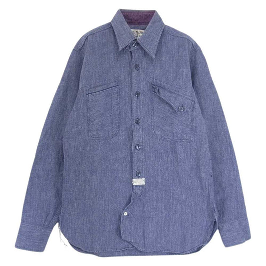 SUGAR CANE シュガーケーン × mister freedom ミスターフリーダム プルオーバー シャツ ブルー系 S【中古】