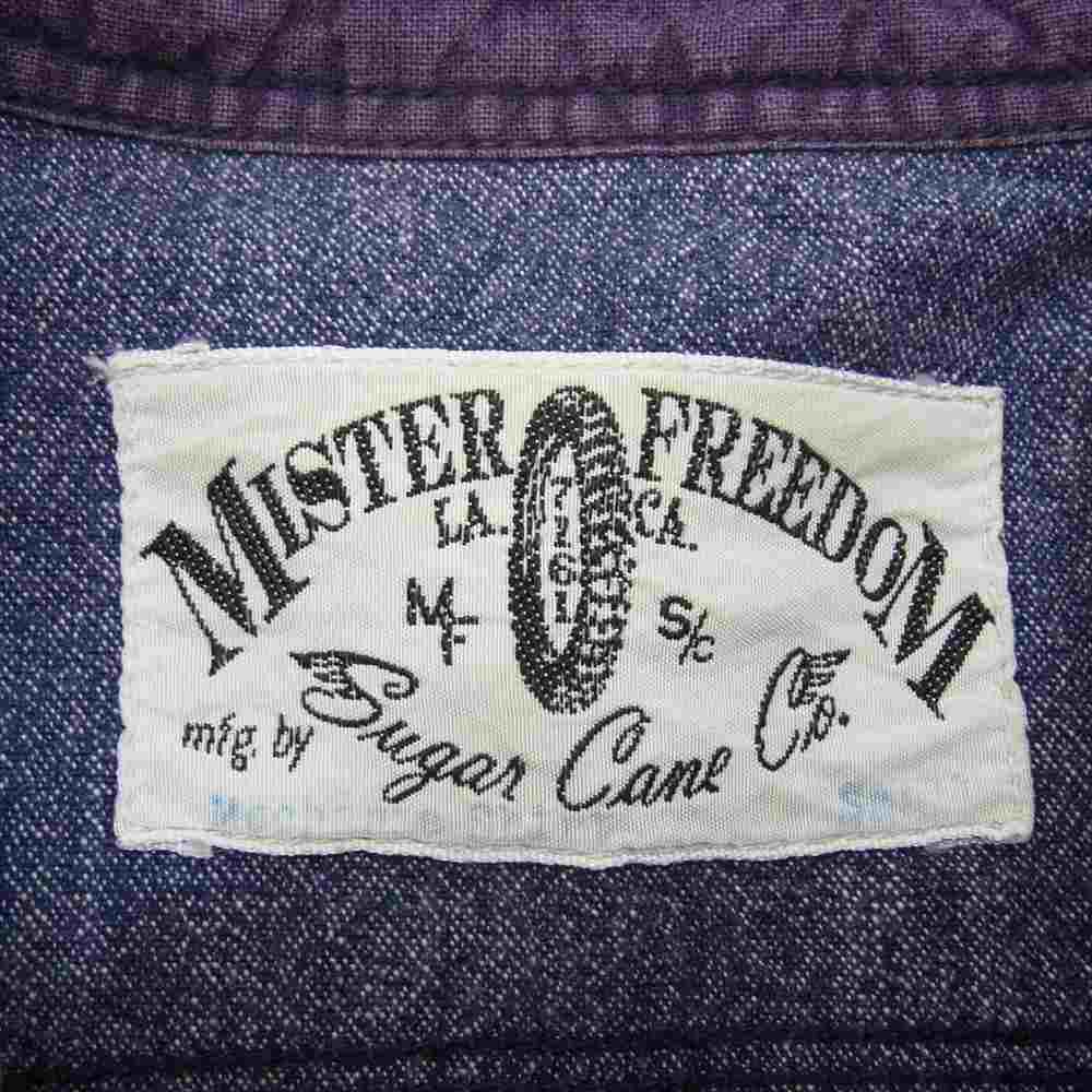 SUGAR CANE シュガーケーン × mister freedom ミスターフリーダム プルオーバー シャツ ブルー系 S【中古】
