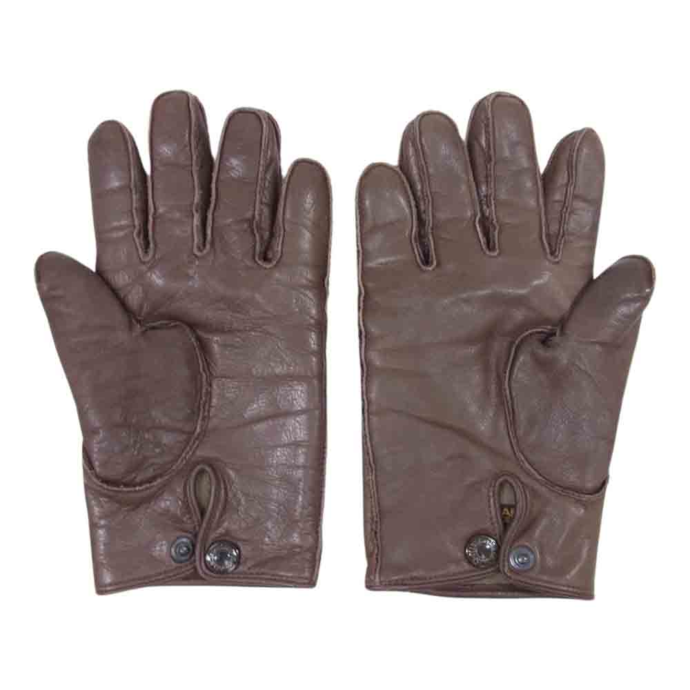 FREEWHEELERS フリーホイーラーズ SLIP-ON UTLITY GLOVES スリップオン レザー グローブ 手袋 ブラウン系 M【中古】