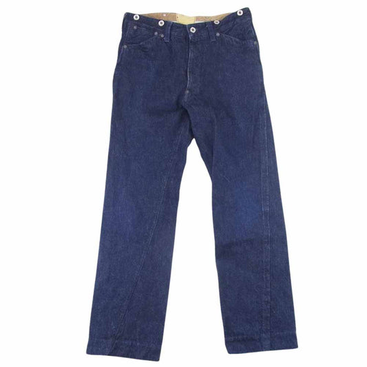 WAREHOUSE ウエアハウス hellers caf? WAISTOVERALL シンチバック サスペンダーボタン デニム パンツ インディゴブルー系 31【中古】