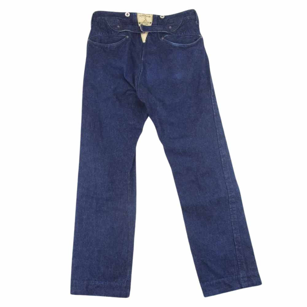 WAREHOUSE ウエアハウス hellers caf? WAISTOVERALL シンチバック サスペンダーボタン デニム パンツ インディゴブルー系 31【中古】