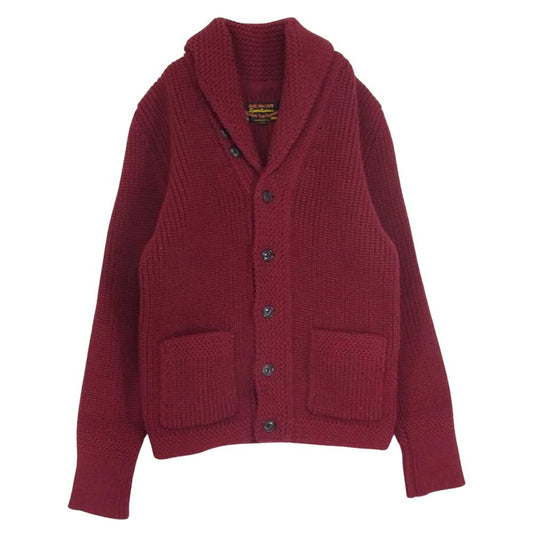 The REAL McCOY'S ザリアルマッコイズ JOE McCOY SHAWL COLLAR CARDIGAN ショールカラー ニット カーディガン エンジ系 38【美品】【中古】