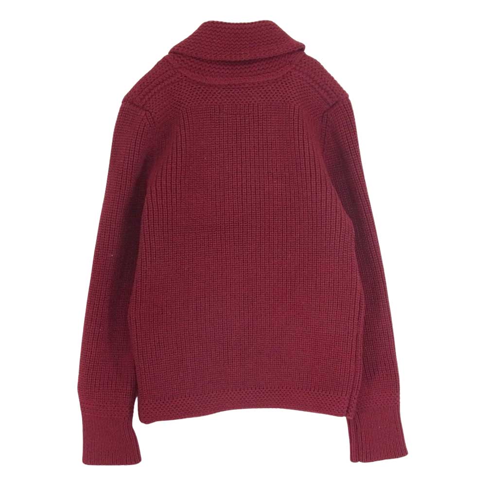 The REAL McCOY'S ザリアルマッコイズ JOE McCOY SHAWL COLLAR CARDIGAN ショールカラー ニット カーディガン エンジ系 38【美品】【中古】