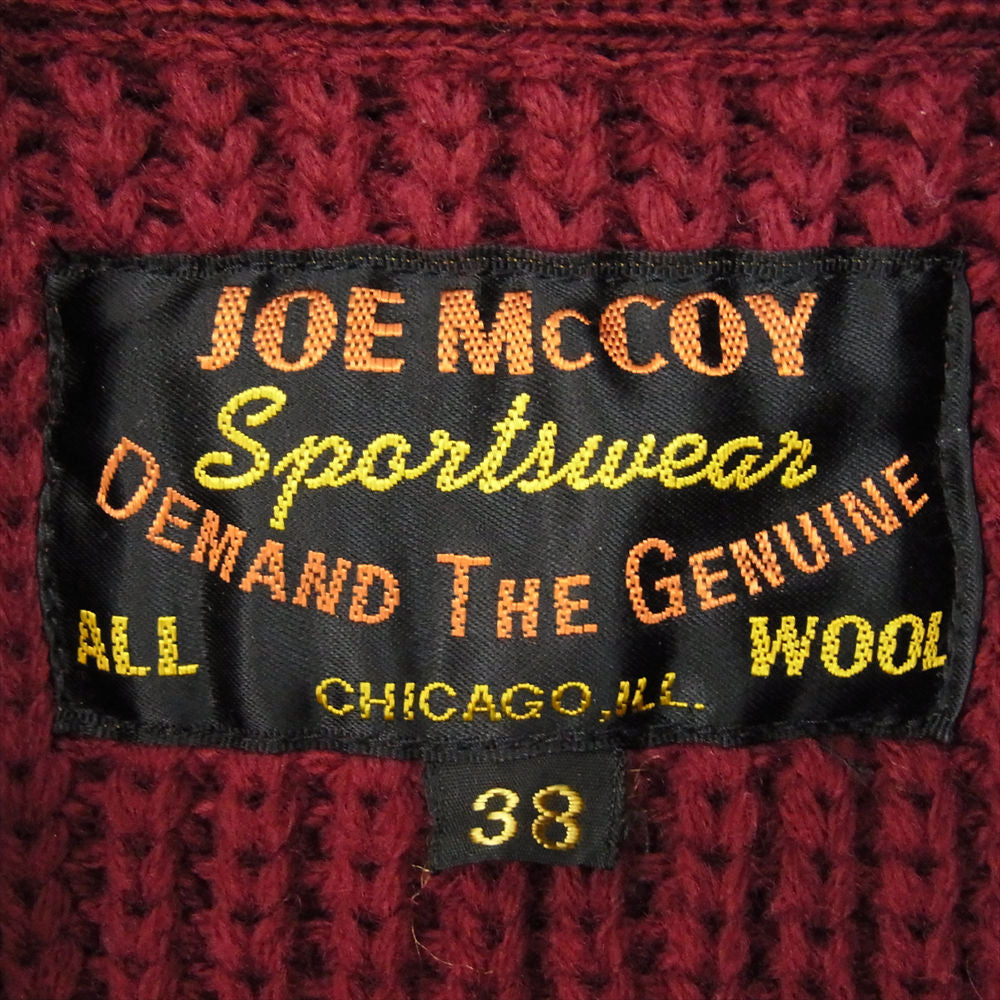 The REAL McCOY'S ザリアルマッコイズ JOE McCOY SHAWL COLLAR CARDIGAN ショールカラー ニット カーディガン エンジ系 38【美品】【中古】
