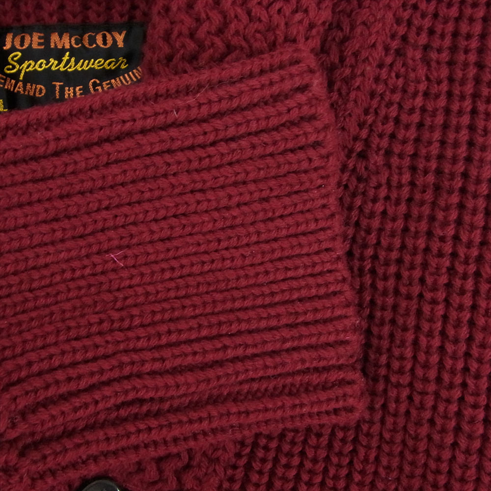 The REAL McCOY'S ザリアルマッコイズ JOE McCOY SHAWL COLLAR CARDIGAN ショールカラー ニット カーディガン エンジ系 38【美品】【中古】