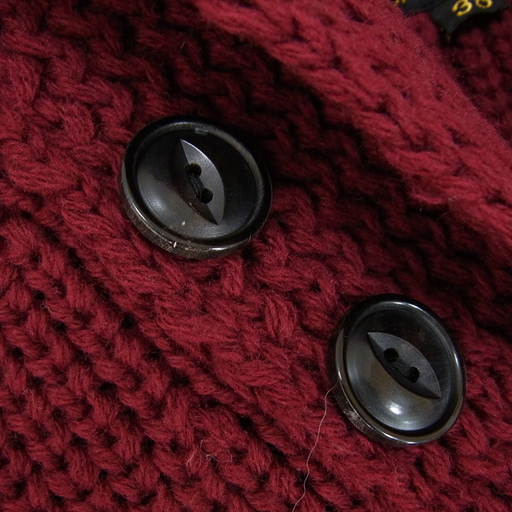 The REAL McCOY'S ザリアルマッコイズ JOE McCOY SHAWL COLLAR CARDIGAN ショールカラー ニット カーディガン エンジ系 38【美品】【中古】