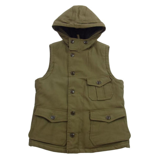 FREEWHEELERS フリーホイーラーズ Air Crew Attached Hood Vest 40s 50s シビリアン ミリタリースタイル ベスト カーキ系 36【中古】