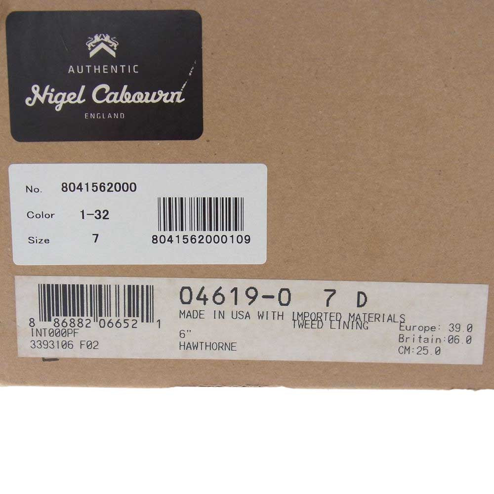 Nigel Cabourn ナイジェルケーボン 4619 × RED WING DR.MUNSON BOOTS レッドウィング マンソン ブーツ ライニング ハリスツィード ブラウン系 US7D【美品】【中古】