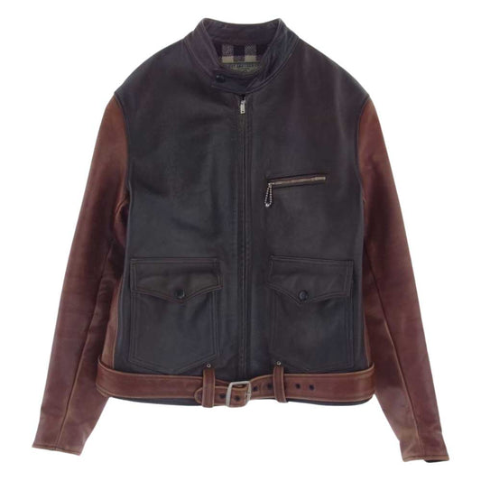 The REAL McCOY'S ザリアルマッコイズ JOE McCOY ホースハイド 2トーン シングル ライダース ブラウン系 36【中古】