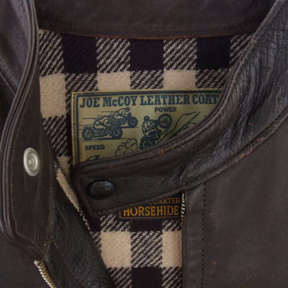 The REAL McCOY'S ザリアルマッコイズ JOE McCOY ホースハイド 2トーン シングル ライダース ブラウン系 36【中古】