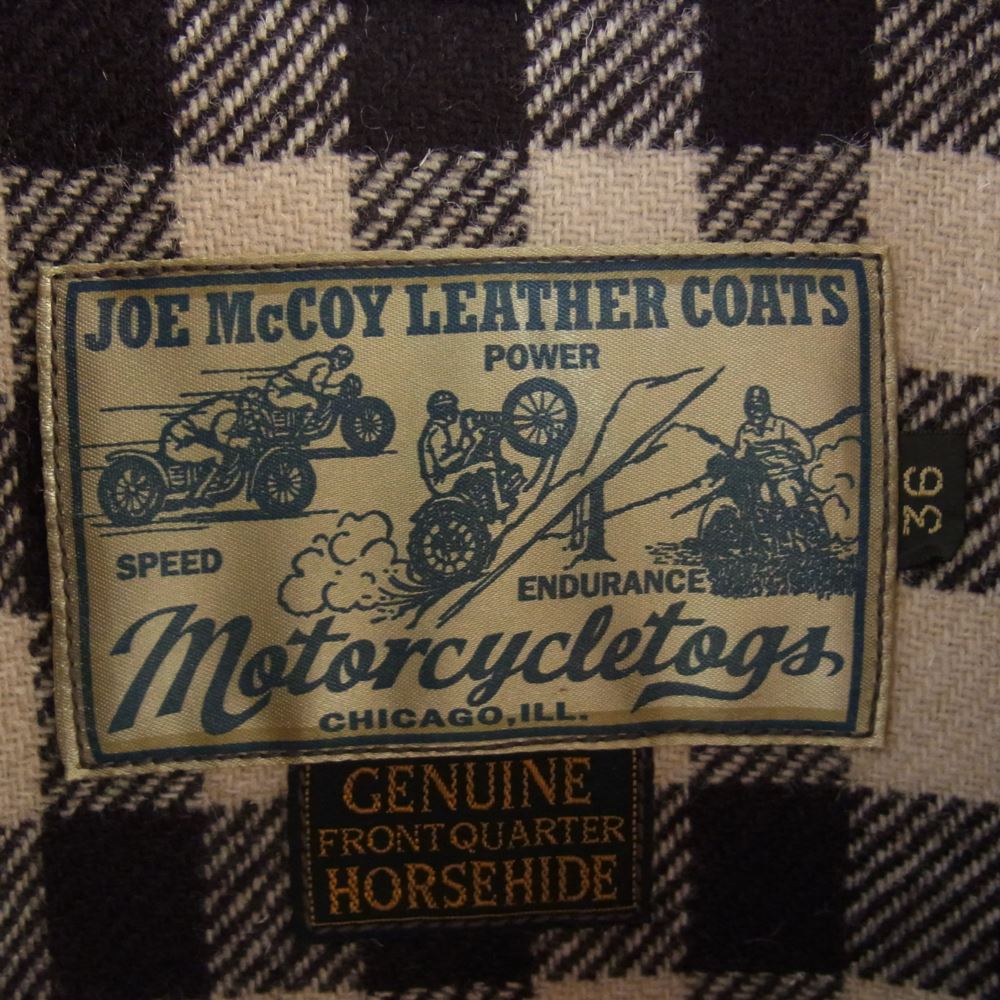 The REAL McCOY'S ザリアルマッコイズ JOE McCOY ホースハイド 2トーン シングル ライダース ブラウン系 36【中古】