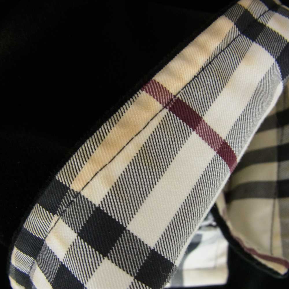 BURBERRY BLACK LABEL バーバリーブラックレーベル ベロア メタルボタン Pコート ピーコート ブラック系 L【中古】