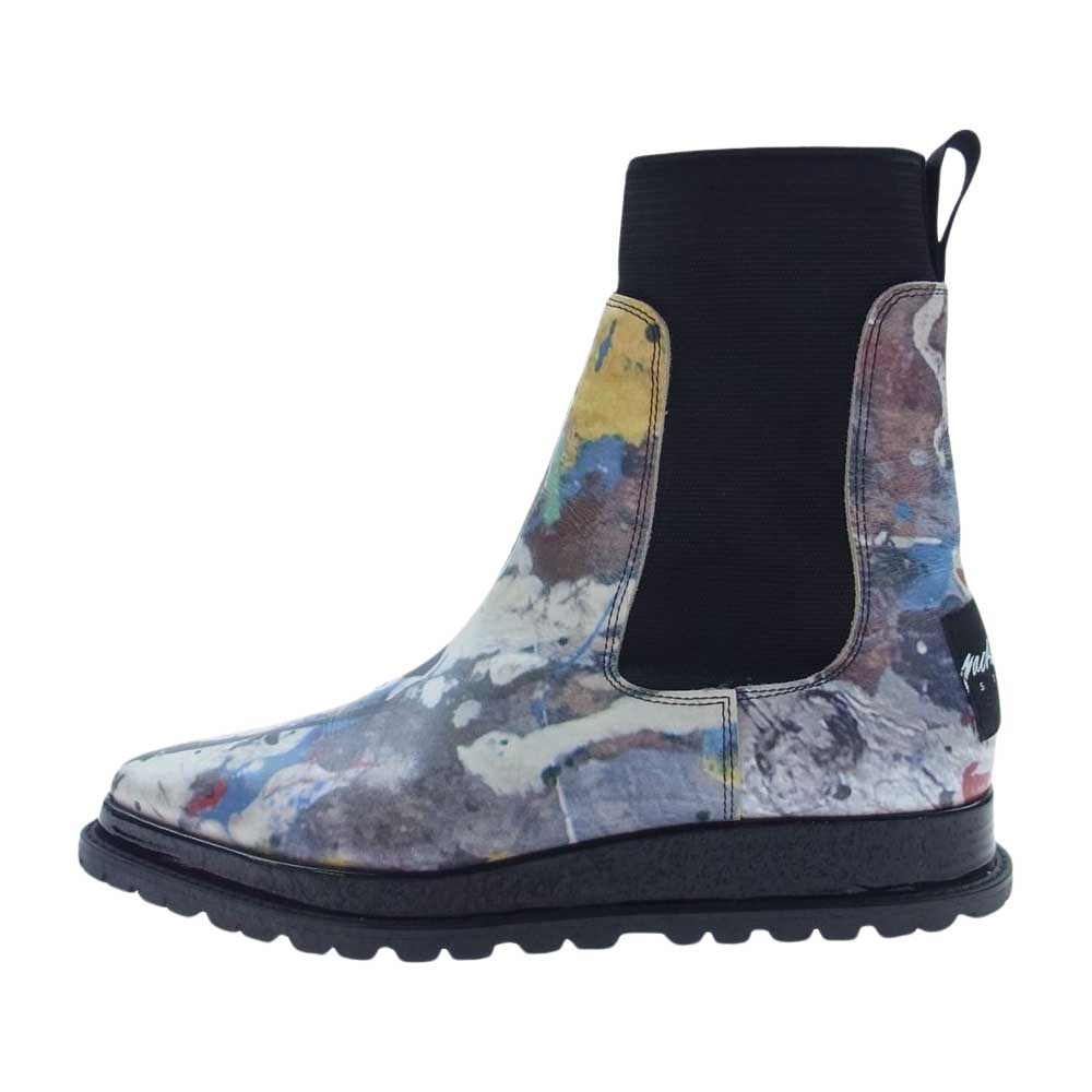 Sacai サカイ 19AW 19-04789 Jackson Pollock Studio ジャクソン ポロック 総柄 プリント サイドゴアブーツ ブラック系 マルチカラー系 COL.926 38【美品】【中古】