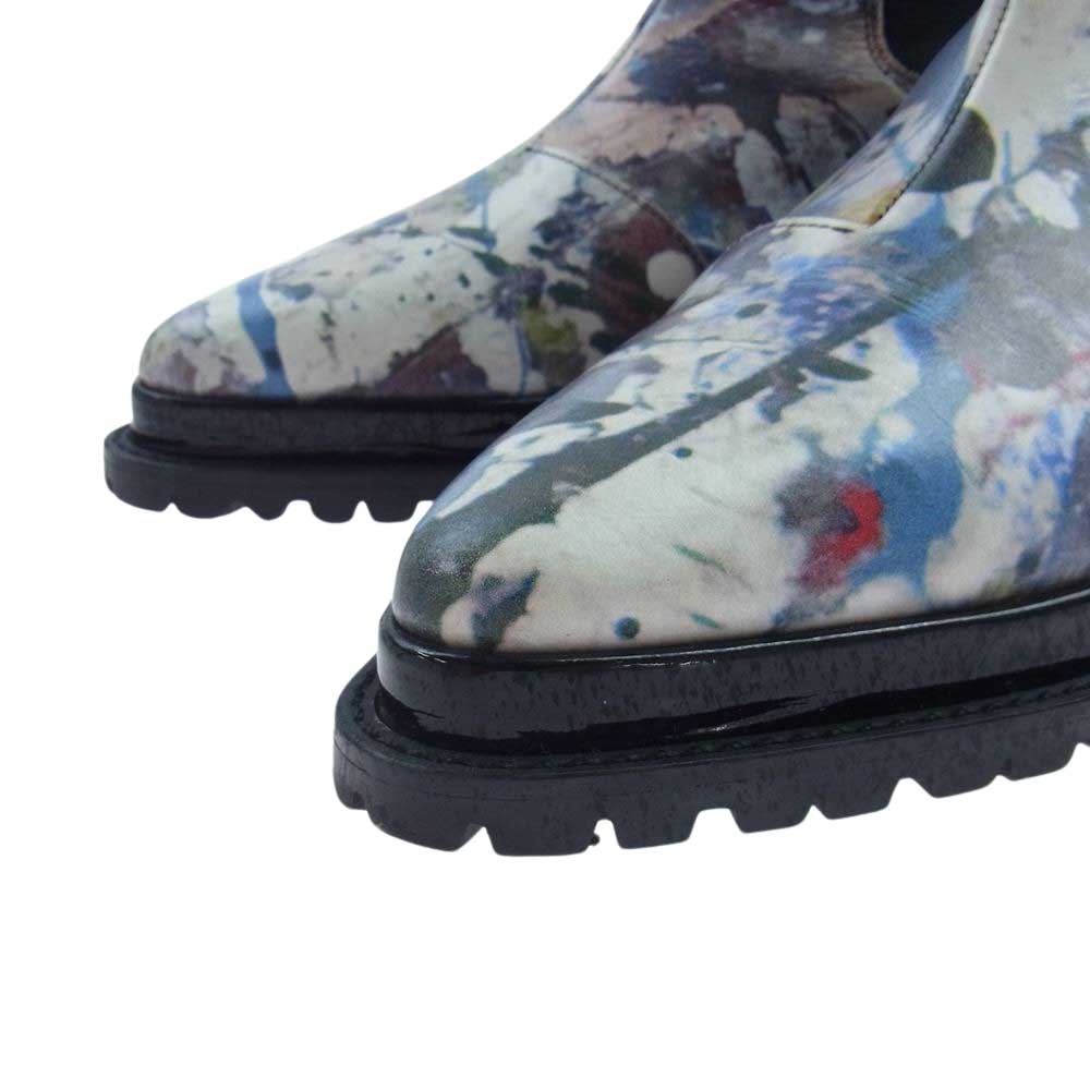 Sacai サカイ 19AW 19-04789 Jackson Pollock Studio ジャクソン ポロック 総柄 プリント サイドゴアブーツ ブラック系 マルチカラー系 COL.926 38【美品】【中古】