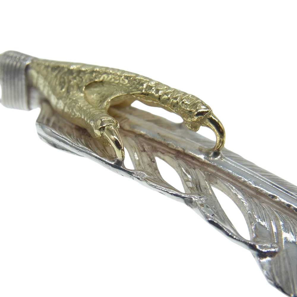 WINGROCK ウィングロック 18K 金爪 金メタル付き フェザー L ペンダントトップ  シルバー系 ゴールド系【美品】【中古】