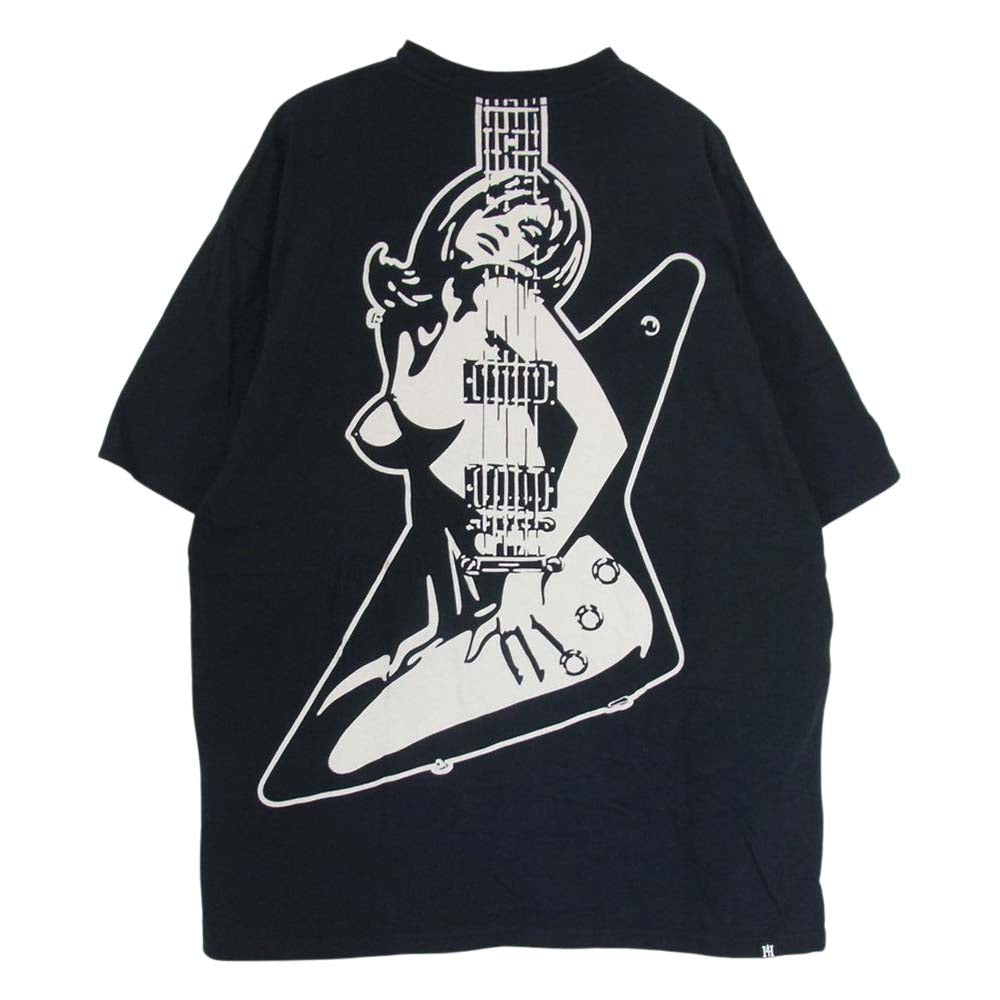HYSTERIC GLAMOUR ヒステリックグラマー 02203CT15 GUITAR GIRL ギターガール オーバーサイズ 半袖Tシャツ ブラック系 L【中古】