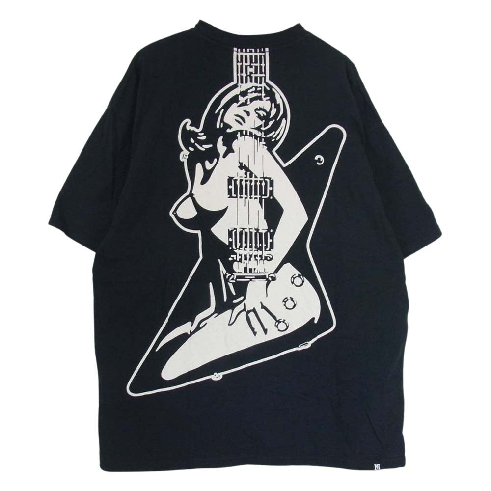HYSTERIC GLAMOUR ヒステリックグラマー 02203CT15 GUITAR GIRL ギターガール オーバーサイズ 半袖Tシャツ  ブラック系 L【中古】