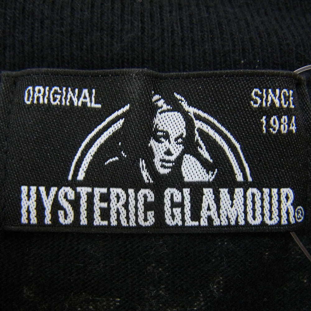 HYSTERIC GLAMOUR ヒステリックグラマー 02203CT15 GUITAR GIRL ギターガール オーバーサイズ 半袖Tシャツ ブラック系 L【中古】