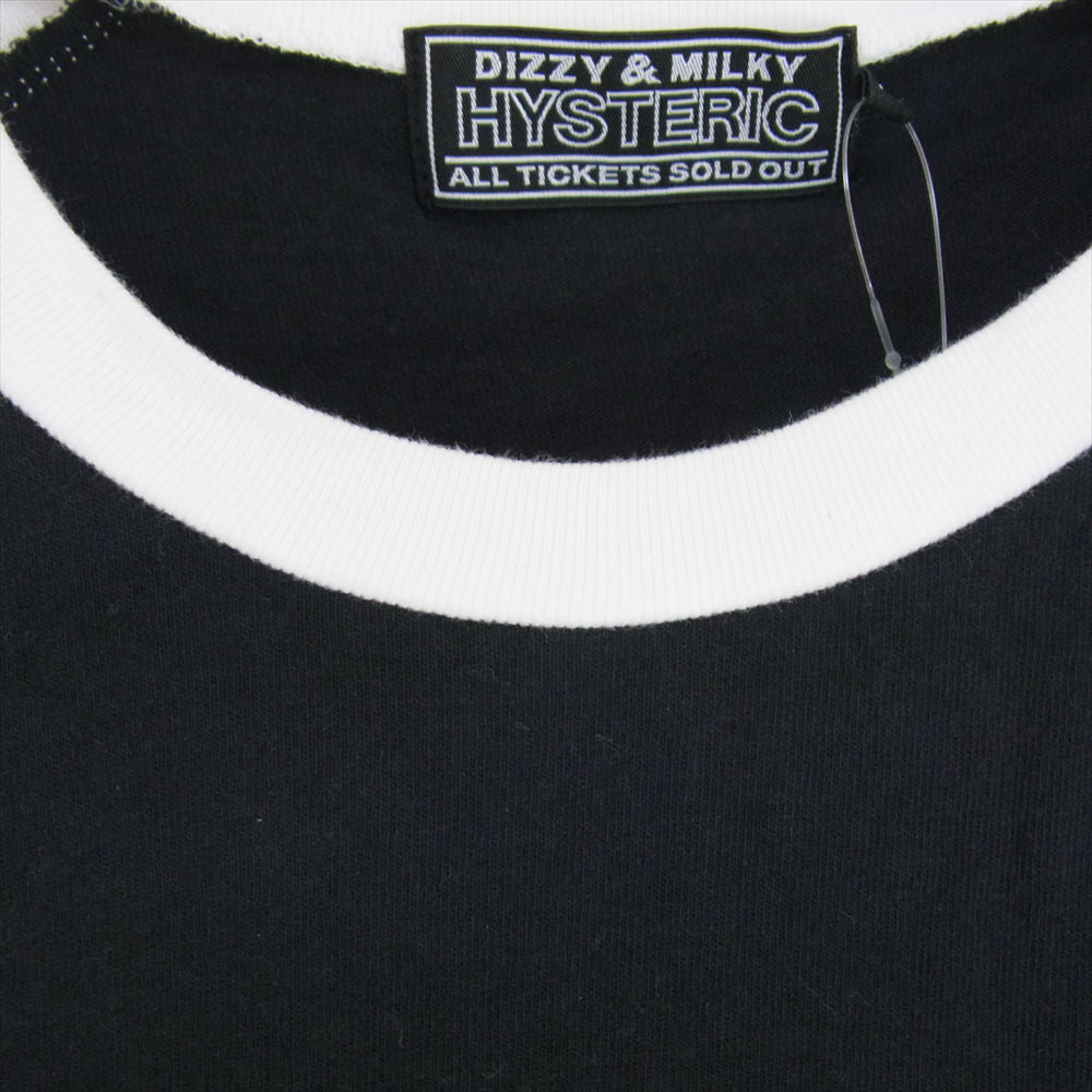 HYSTERIC GLAMOUR ヒステリックグラマー 02233CL03 GIRL ON THE TOP ガールオンザトップ 七分袖 ラグランスリーブ Tシャツ ブラック系 L【中古】