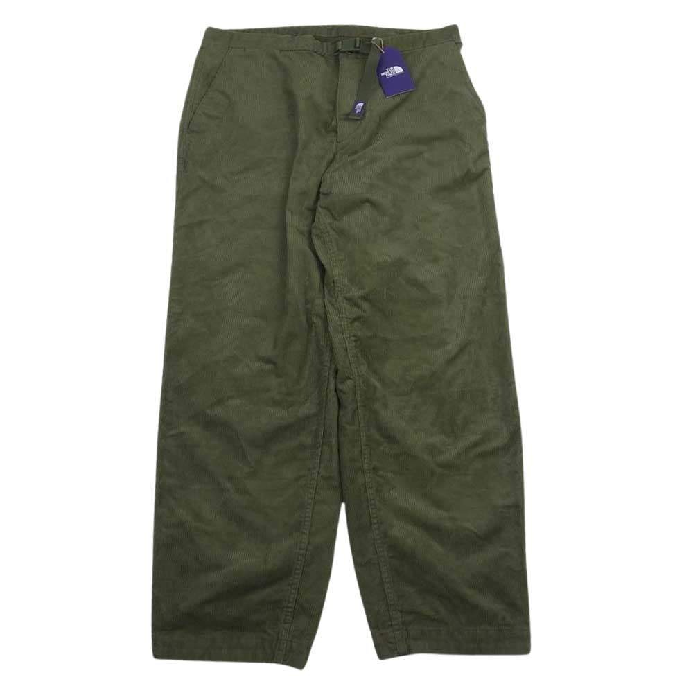 THE NORTH FACE ノースフェイス NT5155N PURPLE LABEL Corduroy Wide Tapered Pants コーデュロイ ワイド テーパード パンツ カーキ系 36【美品】【中古】