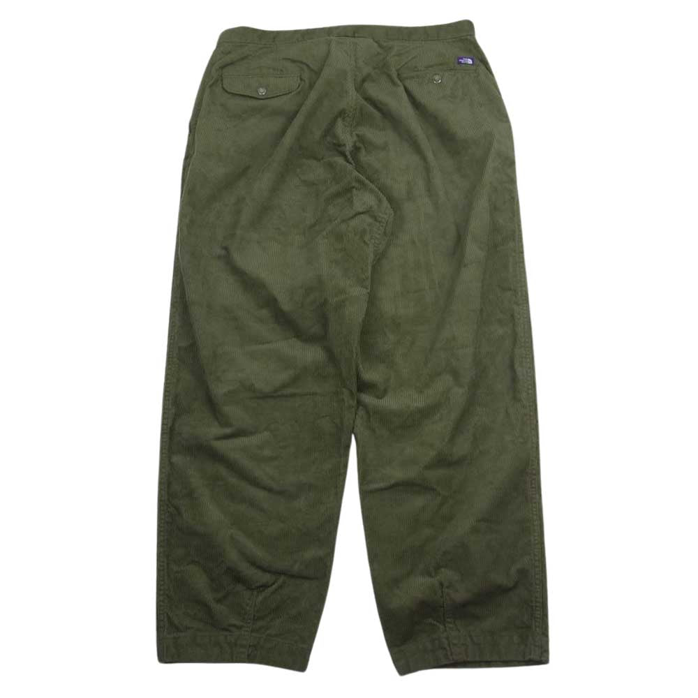 THE NORTH FACE ノースフェイス NT5155N PURPLE LABEL Corduroy Wide Tapered Pants コーデュロイ ワイド テーパード パンツ カーキ系 36【美品】【中古】
