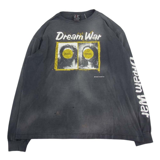 SAINT MICHAEL セントマイケル 23AW SM-A23-0000-012 DREAM WAR LS TEE ヴィンテージ加工 ロングスリーブ 長袖Ｔシャツ  チャコール系 XXL【美品】【中古】