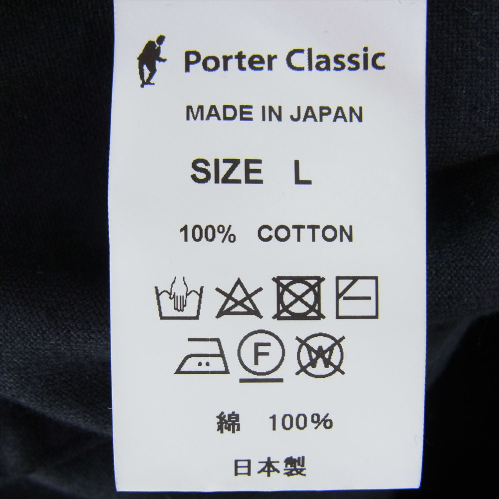 PORTER CLASSIC ポータークラシック 22AW MOLESKIN CLASSIC PANTS モールスキン クラシック 裾裏 ベロア 2タック パンツ ブラック系 L【中古】