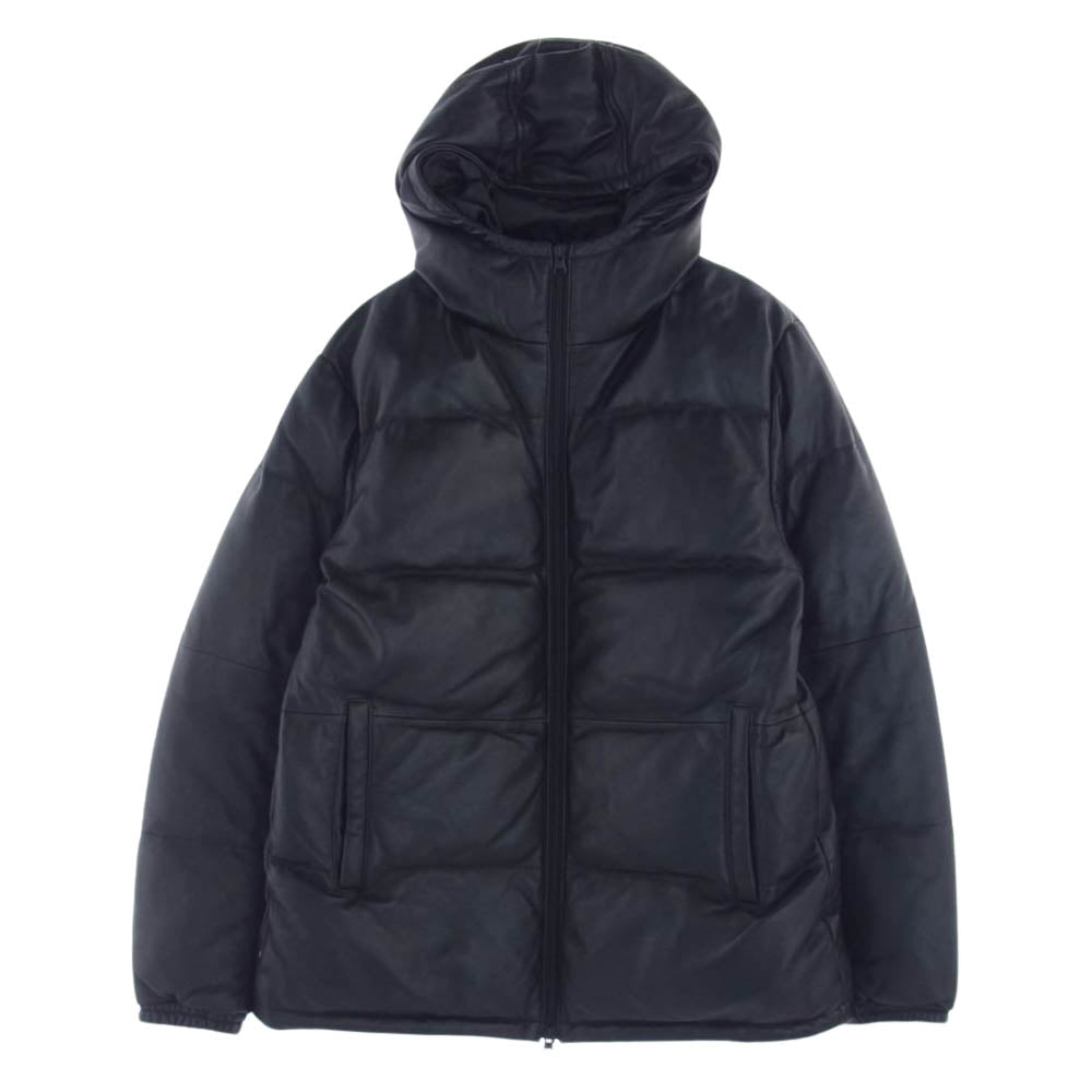 The DUFFER of ST.GEORGE ザダファーオブセントジョージ 羊革 オールレザー ダウンジャケット ブラック系 L【中古】