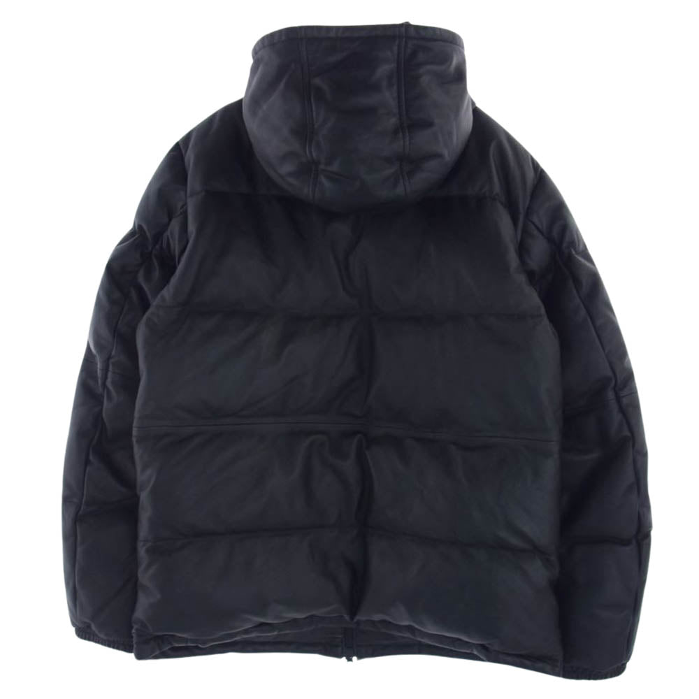 The DUFFER of ST.GEORGE ザダファーオブセントジョージ 羊革 オールレザー ダウンジャケット ブラック系 L【中古】