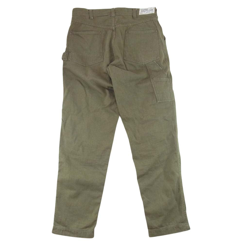 FREEWHEELERS フリーホイーラーズ UNION SPECIAL OVERALLS GREASE MONKEY グリースモンキー ダブルニーペインターパンツ カーキ系 34【中古】