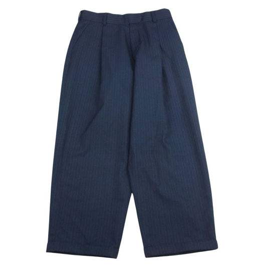 kolor カラー 21AW 21WCM-P06104 W／P WIDE PANT ピンストライプ ワイドパンツ スラックス ネイビー系 1【中古】