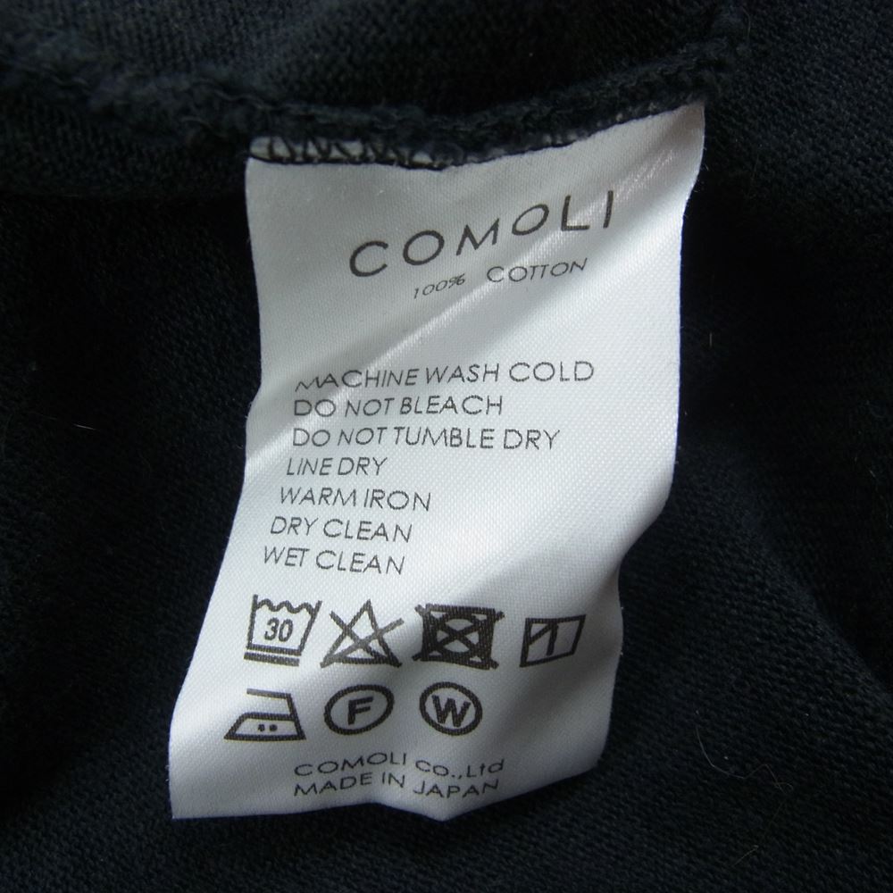 COMOLI コモリ 22SS V01-05005 フットボール Tシャツ ブラック ブラック系 3【中古】