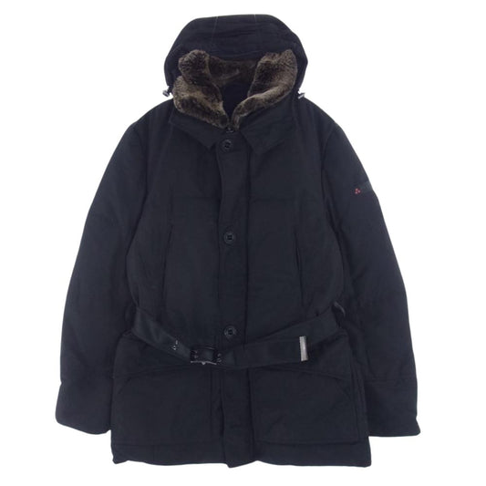 PEUTEREY ピューテリー 47283018 B品  国内正規品 HURRICANE ハリケーン 襟ラビットファー ダウンジャケット ブラック系 S【中古】