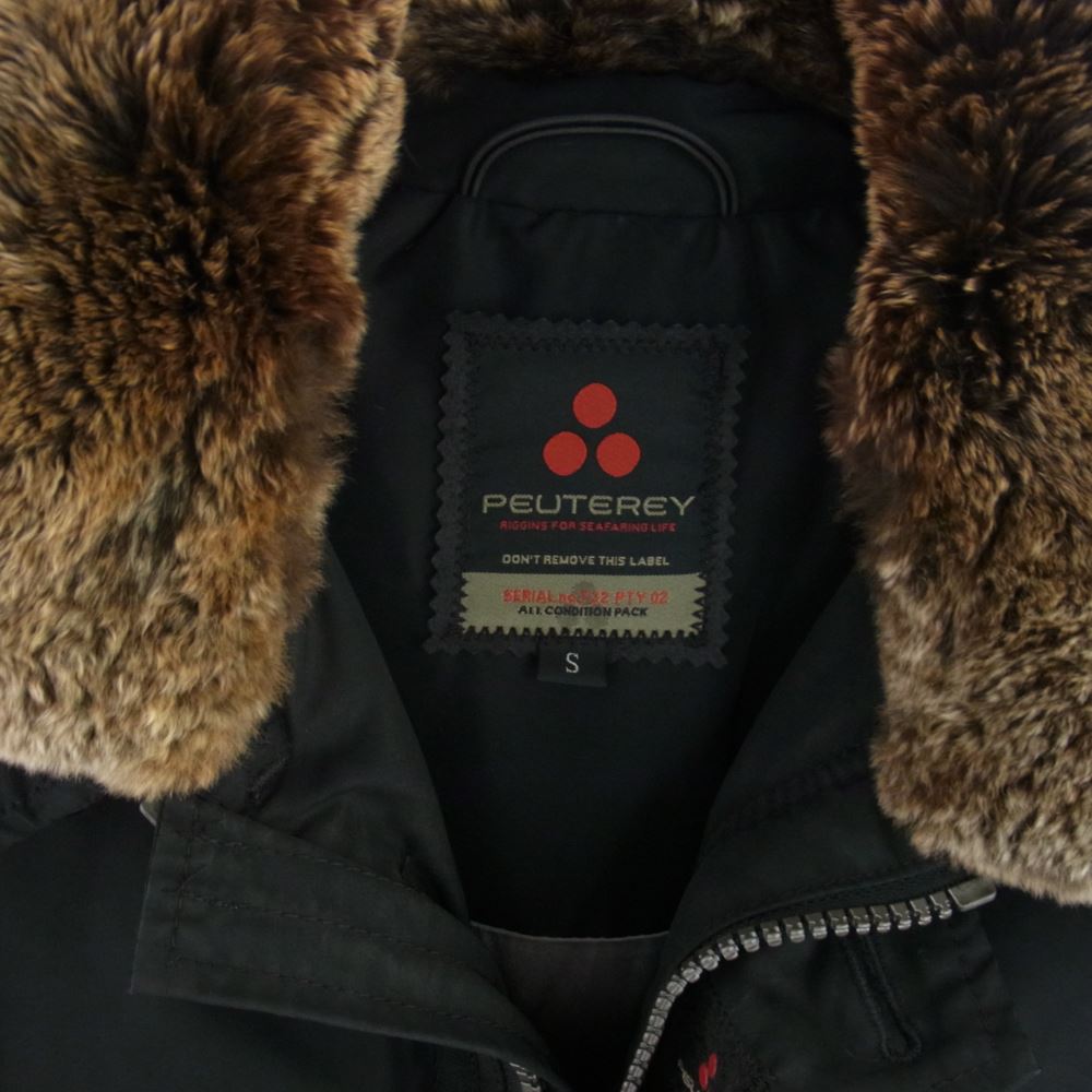 PEUTEREY ピューテリー 47283018 国内正規品 HURRICANE ハリケーン 襟ラビットファー ダウンジャケット ブラック系 S【中古】