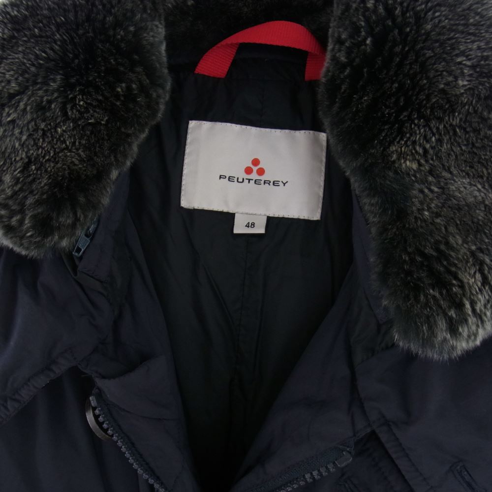 PEUTEREY ピューテリー 47283500 国内正規品 HURRICANE ハリケーン 襟ラビットファー ダウンジャケット ネイビー系 48【中古】