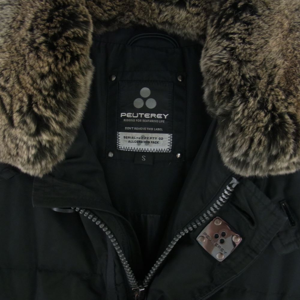PEUTEREY ピューテリー 47293105 国内正規品 HURRICANE TXP09 ハリケーン 襟ラビットファー ダウンジャケット ブラック系 S【中古】