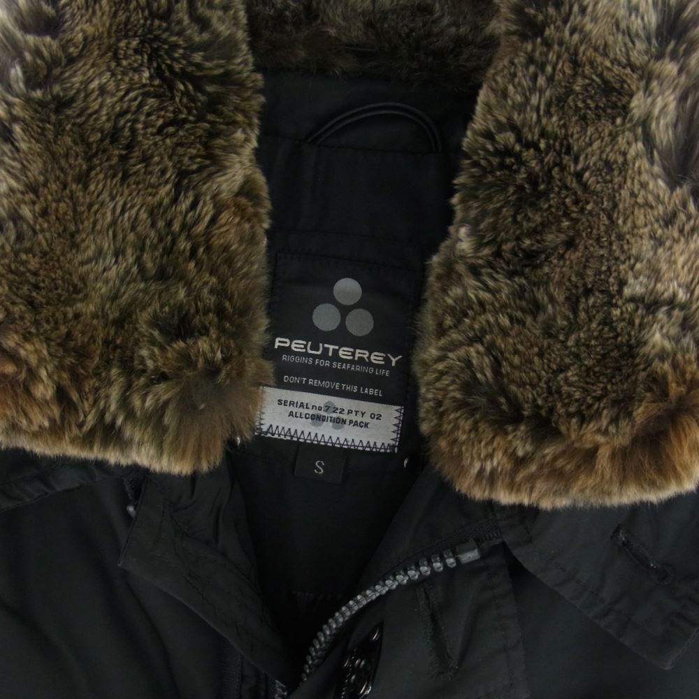 PEUTEREY ピューテリー 47293105 国内正規品 HURRICANE TXP09 ハリケーン 襟ラビットファー ダウンジャケット ブラック系 S【中古】