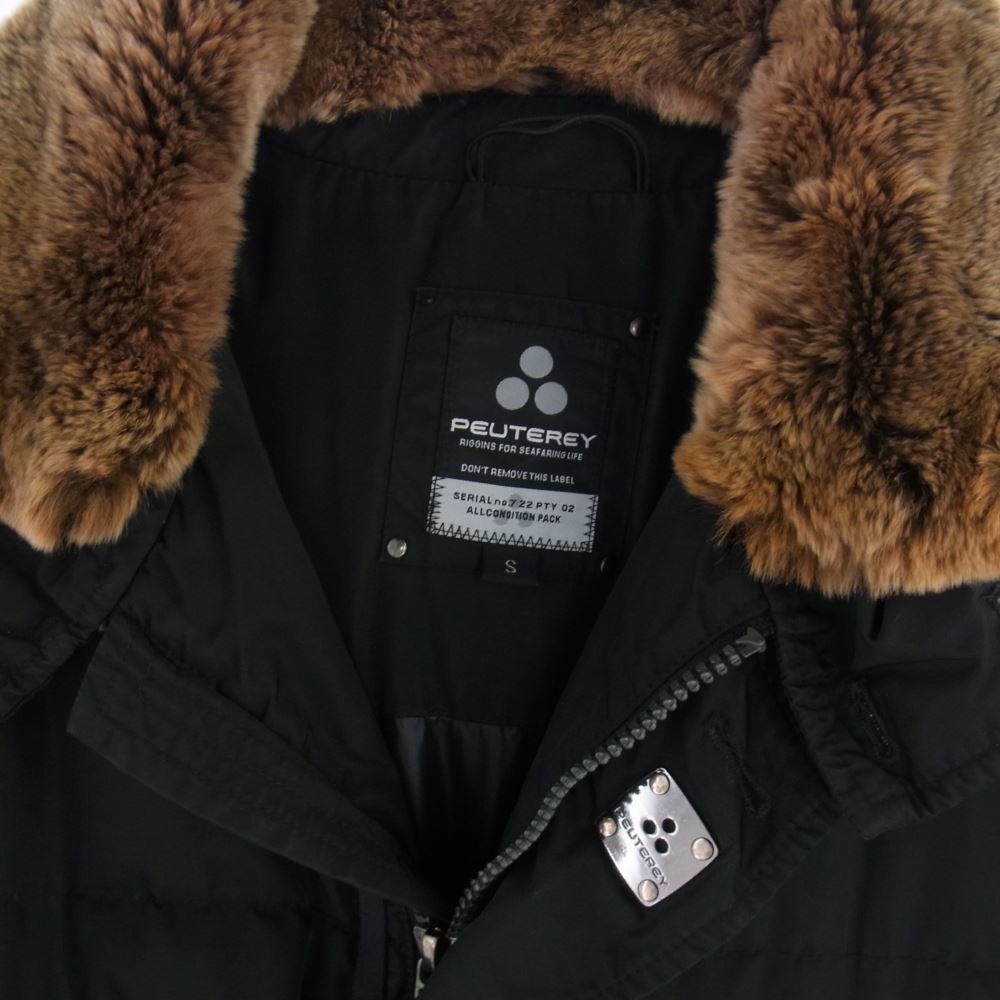 PEUTEREY ピューテリー 47293105 国内正規品 HURRICANE TXP09 ハリケーン 襟ラビットファー ダウンジャケット ブラック系 S【中古】