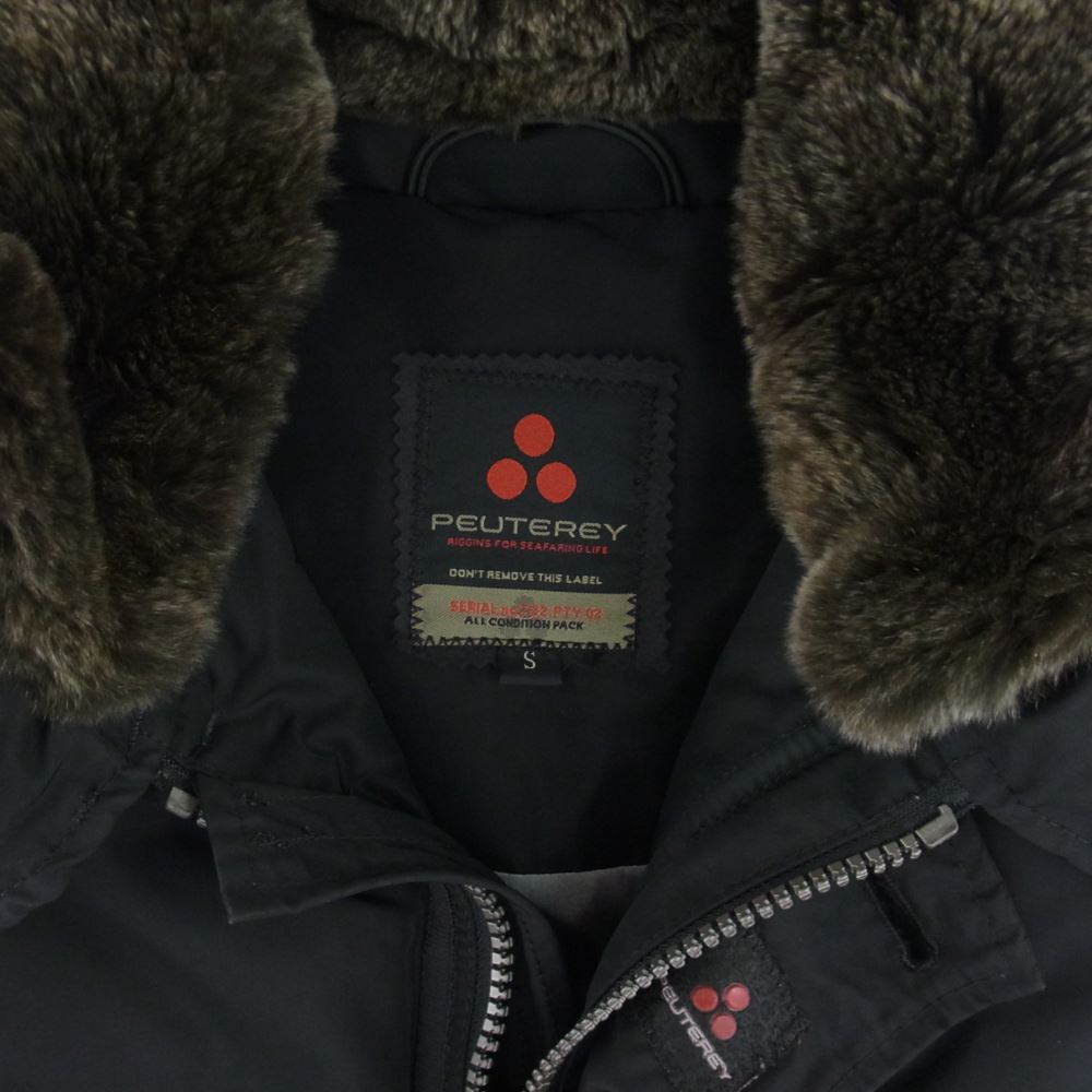 PEUTEREY ピューテリー 47283018 国内正規品 HURRICANE ハリケーン 襟ラビットファー ダウンジャケット ブラック系 S【中古】