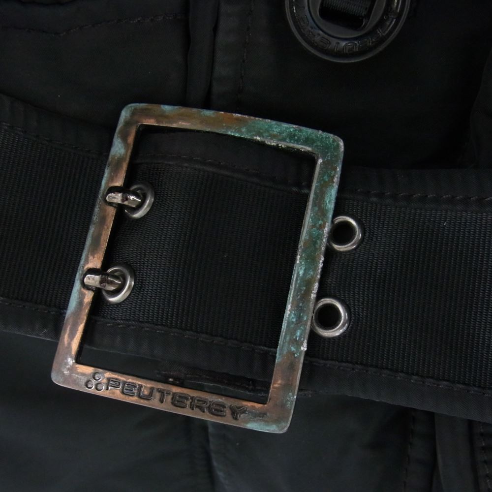 PEUTEREY ピューテリー 47283018 国内正規品 HURRICANE ハリケーン 襟ラビットファー ダウンジャケット ブラック系 S【中古】