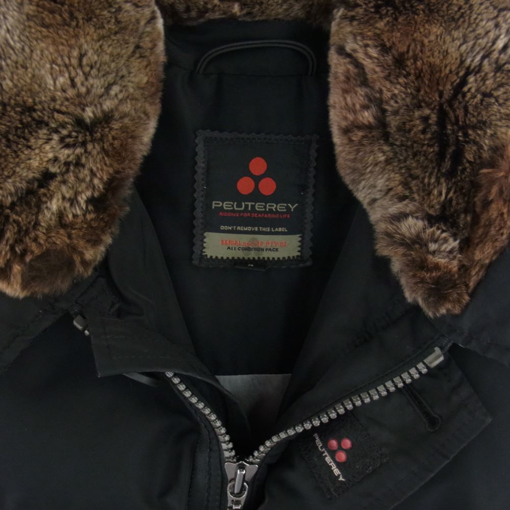 PEUTEREY ピューテリー 47283018 国内正規品 HURRICANE TXP08 NERO ハリケーン 襟ラビットファー ダウンジャケット ブラック系 S【中古】