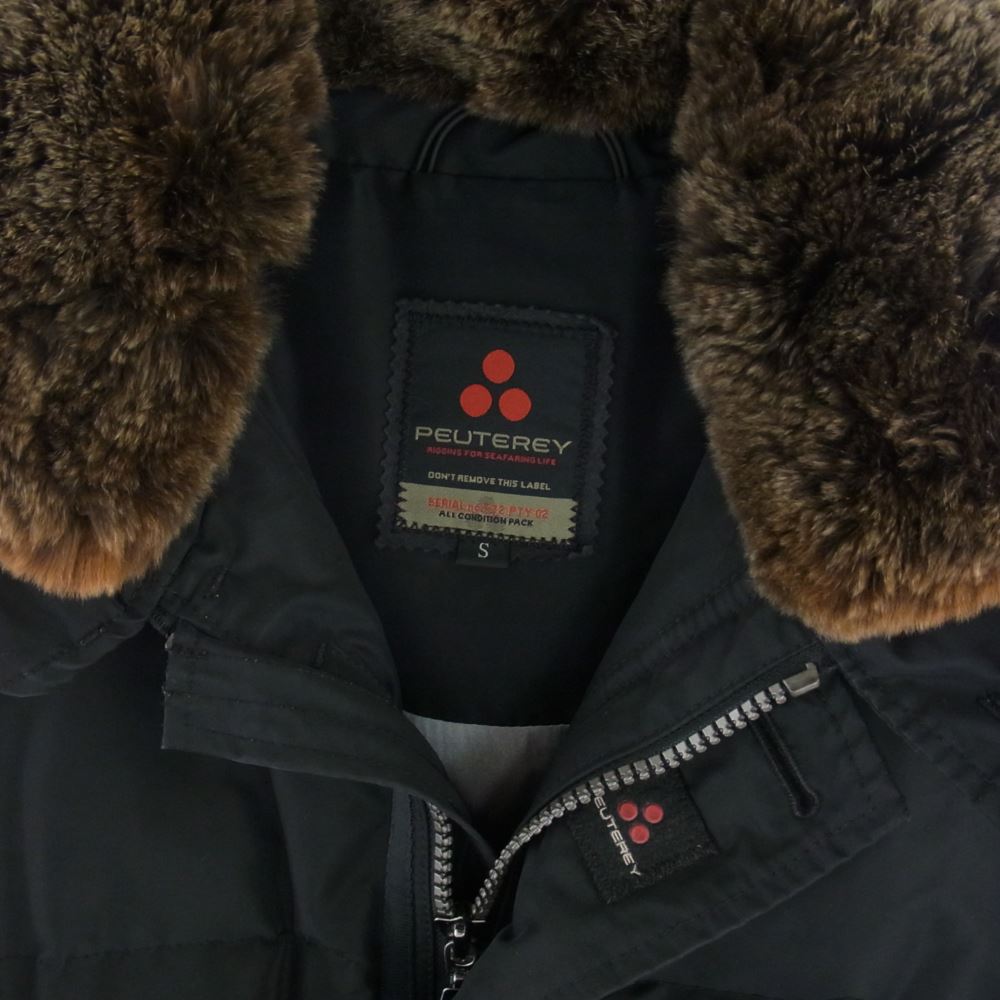 PEUTEREY ピューテリー 47283018 国内正規品 HURRICANE ハリケーン 襟ラビットファー ダウンジャケット ブラック系 S【中古】