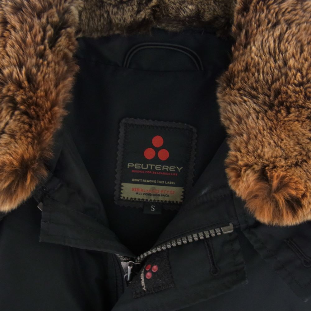 PEUTEREY ピューテリー 47283018 国内正規品 HURRICANE TXP08 NERO ハリケーン 襟ラビットファー ダウンジャケット ブラック系 S【中古】
