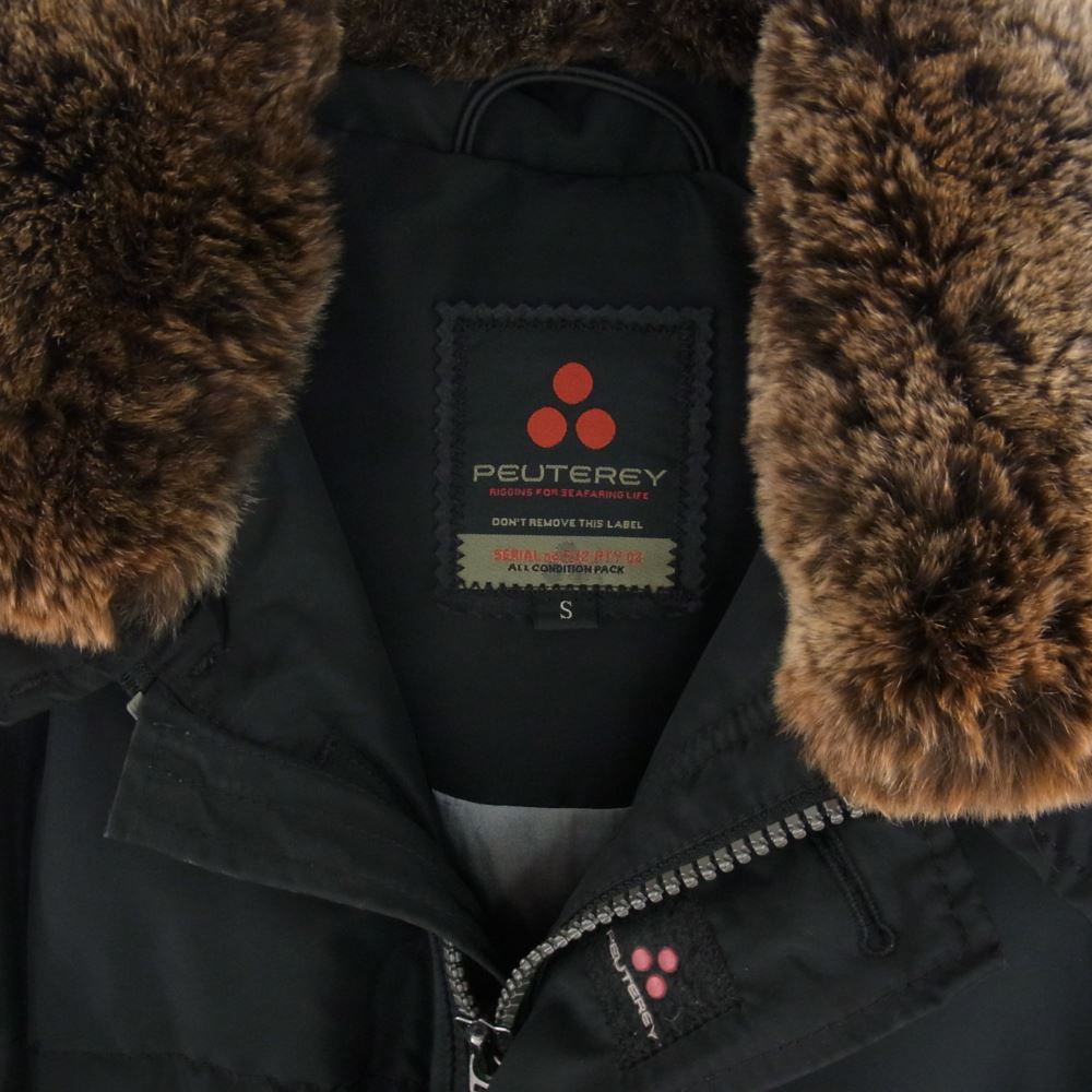 PEUTEREY ピューテリー 47283018 国内正規品 HURRICANE TXP08 NERO ハリケーン 襟ラビットファー ダウンジャケット ブラック系 S【中古】