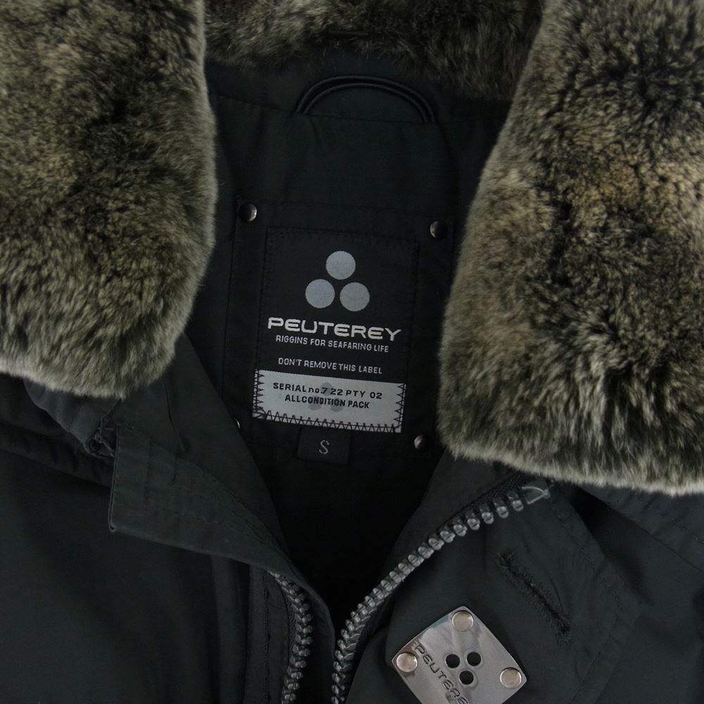 PEUTEREY ピューテリー 47293105 国内正規品 HURRICANE TXP 09 ハリケーン 襟ラビットファー ダウンジャケット ブラック系 S【中古】