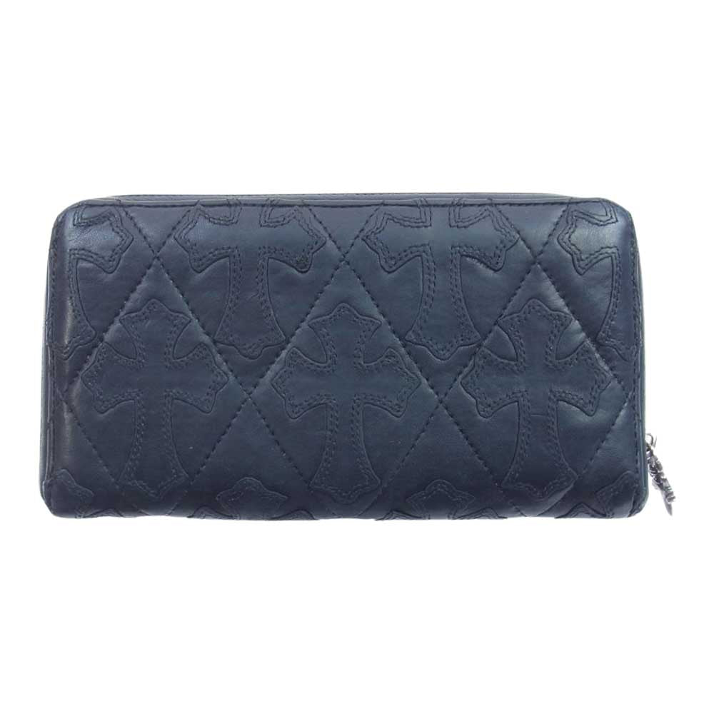 CHROME HEARTS クロムハーツ（原本無） REC F ZIP QUILTED セメタリークロス キルティング レザー ウォレット 財布 ブラック系【中古】
