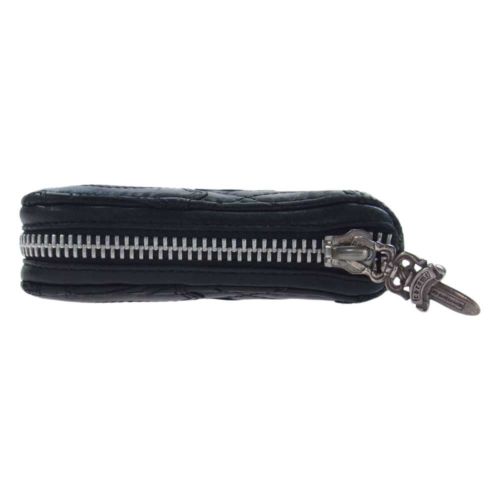 CHROME HEARTS クロムハーツ（原本無） REC F ZIP QUILTED セメタリークロス キルティング レザー ウォレット 財布 ブラック系【中古】
